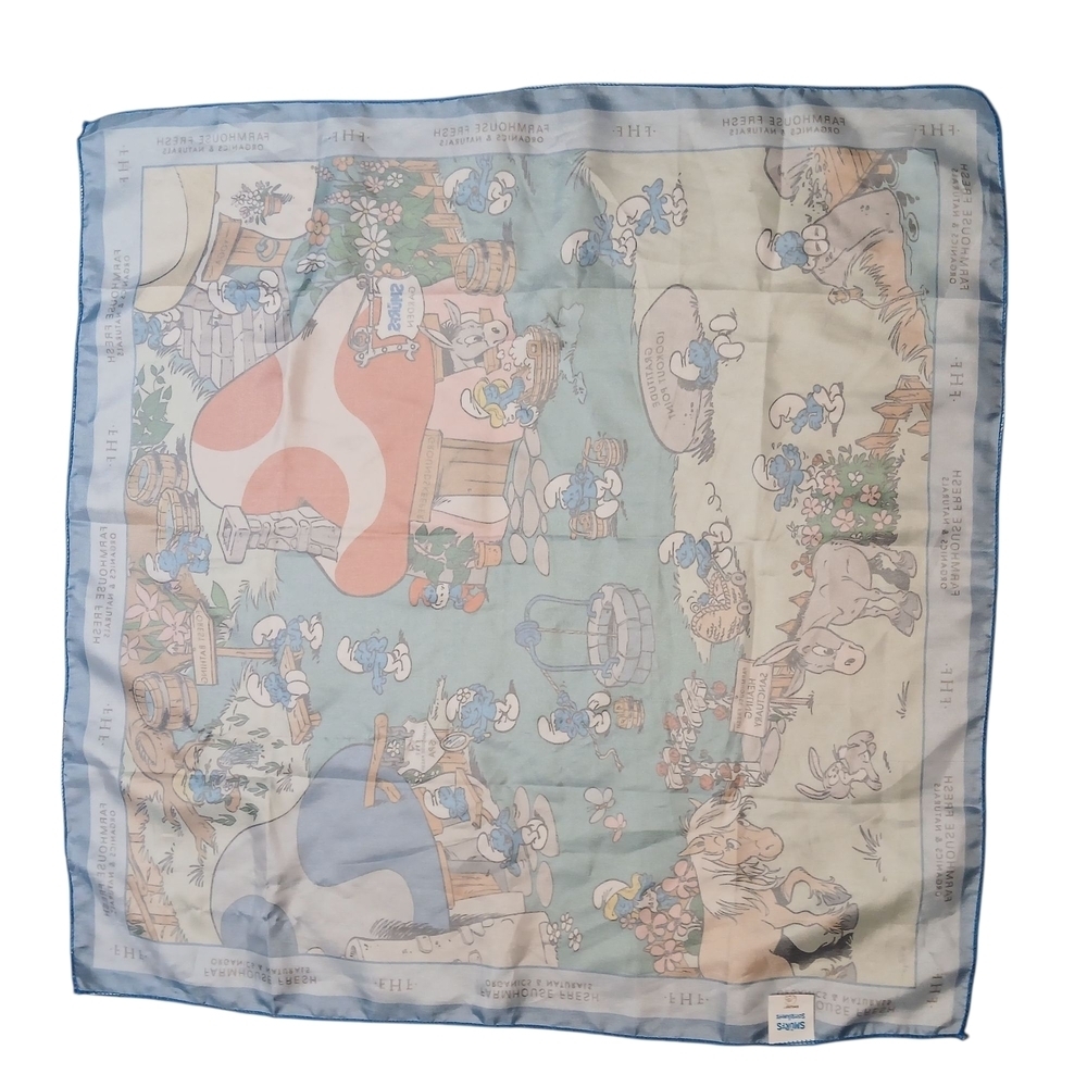 Smurfs Farmhouse Fresh Village Cartoon Scarf - Picture 2 of 12